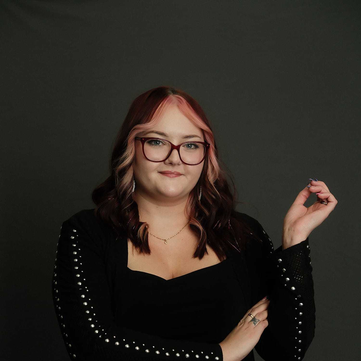 Portrait of Madelyn, a professional stylist at Frank Gironda Salons, showcasing their expertise and style.